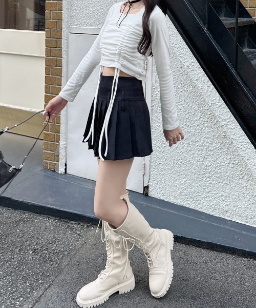 nemne store(ネンネストア)の「《Delfy》ギャザーリボンデザイントップス(シャツ/ブラウス・レディース・ホワイト/ブラック/グレー・フリー)」の8枚目の写真