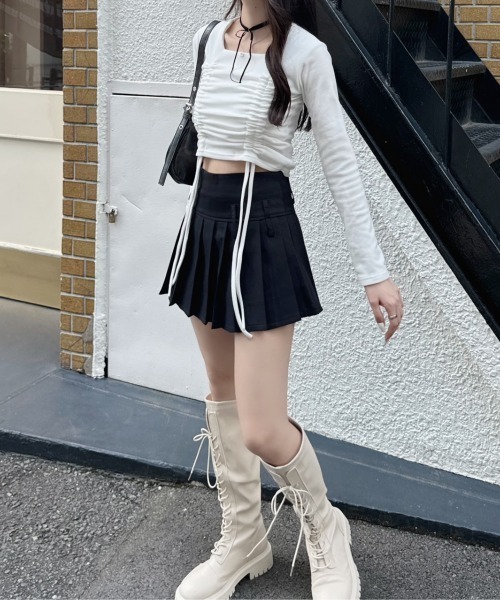 nemne store(ネンネストア)の「《Delfy》ギャザーリボンデザイントップス(シャツ/ブラウス・レディース・ホワイト/ブラック/グレー・フリー)」の9枚目の写真