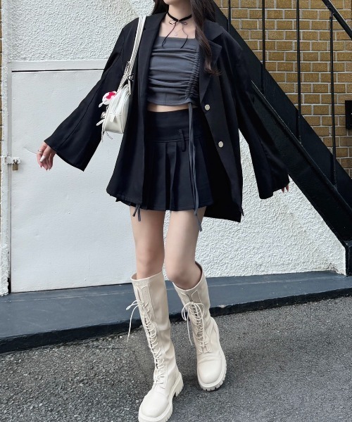 nemne store(ネンネストア)の「《Delfy》ギャザーリボンデザイントップス(シャツ/ブラウス・レディース・ホワイト/ブラック/グレー・フリー)」の14枚目の写真