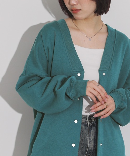 n'OrLABEL（ノアールレーベル）の「『裏起毛スナップ釦カーディガン』（カーディガン/ボレロ・レディース・ブラック/ブルーグリーン/アイボリー/ブラウン・2/1）」の16枚目の写真