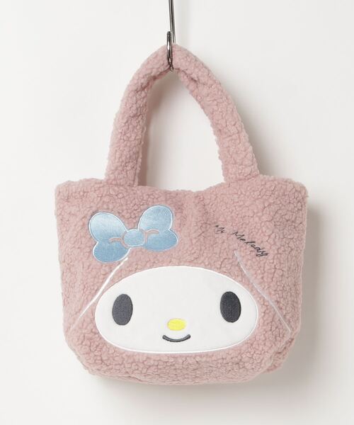 sanrio（サンリオ）の「sanrio（サンリオ）キャラクターフェイス ボアミニトートバッグ/ハローキティ/シナモロール/クロミ/マイメロディ（トートバッグ・レディース・スミクロ/ホワイト系その他/ピンク/ホワイト系その他2・FREE）」の4枚目の写真