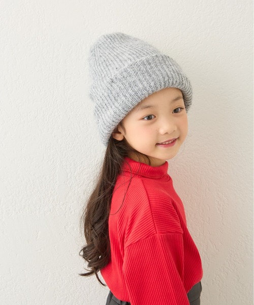 CIAOPANIC TYPY（チャオパニックティピー）の「【KIDS】ニットキャップ（ニットキャップ/ビーニー・キッズ・グレー/オフホワイト/ブラック・ONE SIZE）」の4枚目の写真