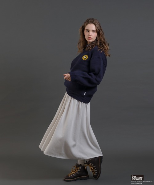 MUHET（ミュエータ）の「【PEANUTS / SNOOPY】ワッペンクルーネックニット（ニット/セーター・レディース・ネイビー/グリーン・SMALL/MEDIUM/LARGE）」の10枚目の写真