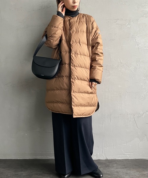 ORCIVAL/オーシバル] ラウンドネック ライトダウンコート