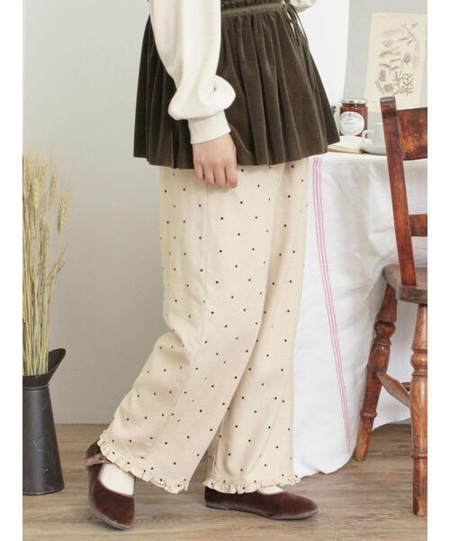 Samansa Mos2（サマンサ モスモス）の「フロッキードットプリントパンツ（その他パンツ・レディース・ベージュ/キナリ/チャコールグレー・F）」の8枚目の写真