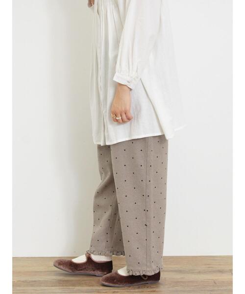 Samansa Mos2（サマンサ モスモス）の「フロッキードットプリントパンツ（その他パンツ・レディース・ベージュ/キナリ/チャコールグレー・F）」の11枚目の写真