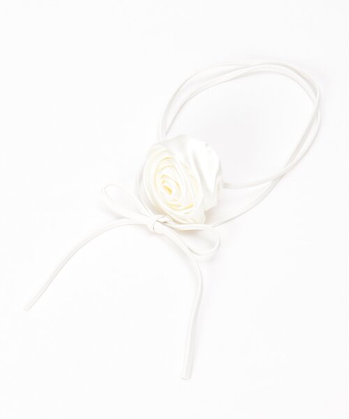 VENCEEXCHANGE（ヴァンスエクスチェンジ）の「サテンローズチョーカー（チョーカー・レディース・ホワイト/ブラック・FREE）」の2枚目の写真