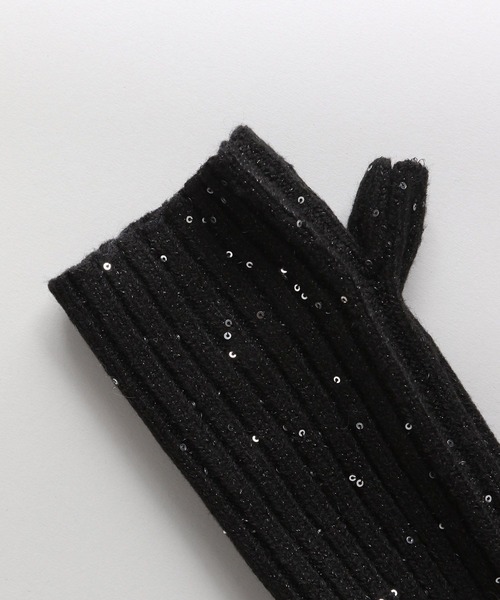 A part by（アパートバイ）の「キラキラニットアームウォーマー（手袋・レディース・ライトベージュ/ブラック・FREE）」の13枚目の写真