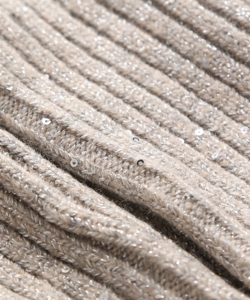 A part by（アパートバイ）の「キラキラニットアームウォーマー（手袋・レディース・ライトベージュ/ブラック・FREE）」の15枚目の写真