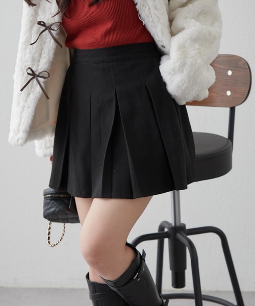 APPORTE PAR LES MARCHES（アポルテパーレマルシェ）の「【@re.__mi23企画】起毛ツイルプリーツスカート（スカート・レディース・ブラック/ブラウン/ベージュ・FREE）」の3枚目の写真