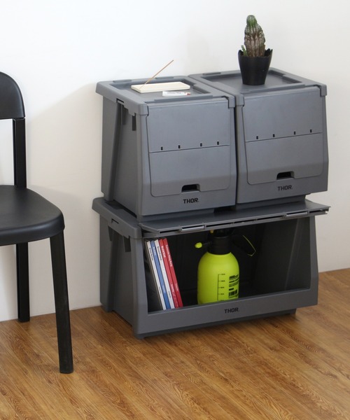 Detail(ディテール)の「THOR Stacking Shelf Container ソー スタッキングシェルフコンテナー 【本体】 収納ボックス 前開き式 収納棚 20L(収納グッズ・メンズ・オリーブ/ブラック/ライトグレー/ダークグレー/ホワイト・FREE)」の9枚目の写真