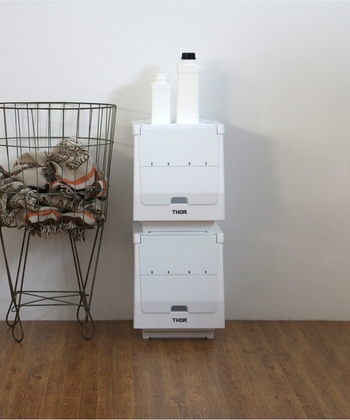 Detail(ディテール)の「THOR Stacking Shelf Container ソー スタッキングシェルフコンテナー 【本体】 収納ボックス 前開き式 収納棚 20L(収納グッズ・メンズ・オリーブ/ブラック/ライトグレー/ダークグレー/ホワイト・FREE)」の7枚目の写真