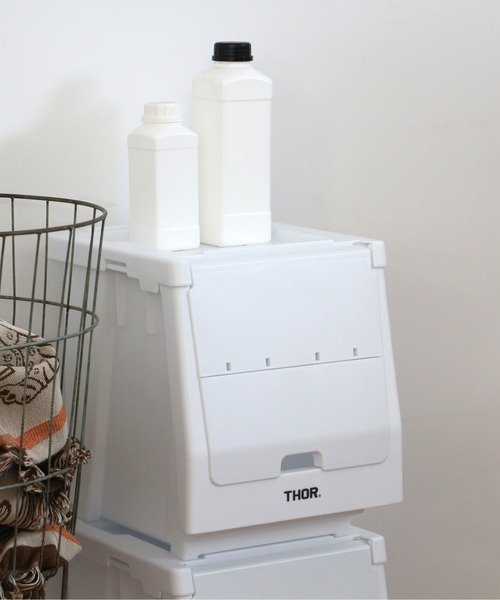 Detail(ディテール)の「THOR Stacking Shelf Container ソー スタッキングシェルフコンテナー 【本体】 収納ボックス 前開き式 収納棚 20L(収納グッズ・メンズ・オリーブ/ブラック/ライトグレー/ダークグレー/ホワイト・FREE)」の8枚目の写真
