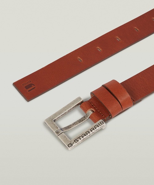 G-STAR（ジースター）の「NEW DUKO BELT/ベーシックデザインスクエアバックルレザーベルト（ベルト・メンズ・ブラウン系その他・100/80/90）」の2枚目の写真