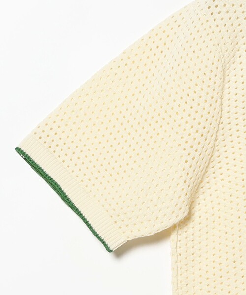 BEAMS PLUS（ビームスプラス）の「ストライプ メッシュ ニット ポロシャツ（ポロシャツ・メンズ・オフホワイト/ブラック/サックスブルー/イエロー・S/M/L/XL）」の14枚目の写真