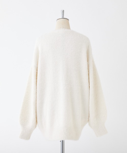 one after another NICE CLAUP（ワンアフターアナザーナイスクラップ）の「ゴールドボタンラメフェザーカーディガン（カーディガン/ボレロ・レディース・ピンク/アイボリー/ミント/チャコールグレー・FREE）」の7枚目の写真