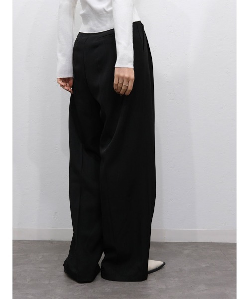 ベルト付きタックストレートパンツ／tuck straight belt set pants