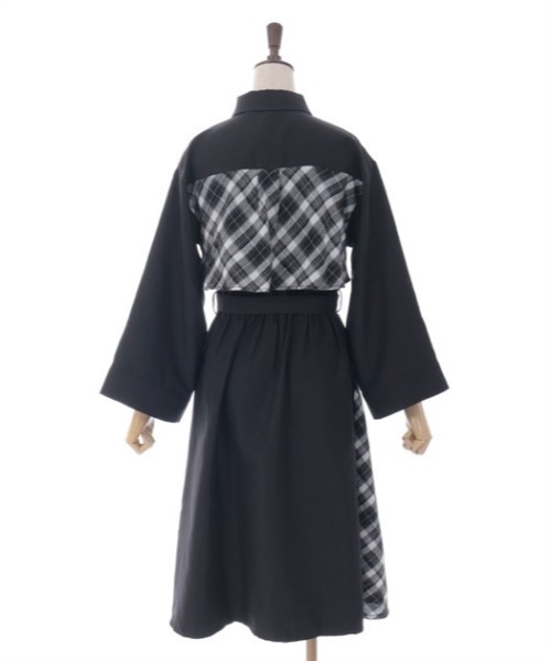 axes femme（アクシーズファム）の「起毛チェックバイカラーワンピース（ワンピース・レディース・レッド/ネイビー/ブラック・FREE）」の11枚目の写真