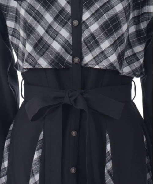 axes femme（アクシーズファム）の「起毛チェックバイカラーワンピース（ワンピース・レディース・レッド/ネイビー/ブラック・FREE）」の15枚目の写真