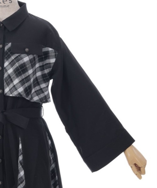 axes femme（アクシーズファム）の「起毛チェックバイカラーワンピース（ワンピース・レディース・レッド/ネイビー/ブラック・FREE）」の17枚目の写真