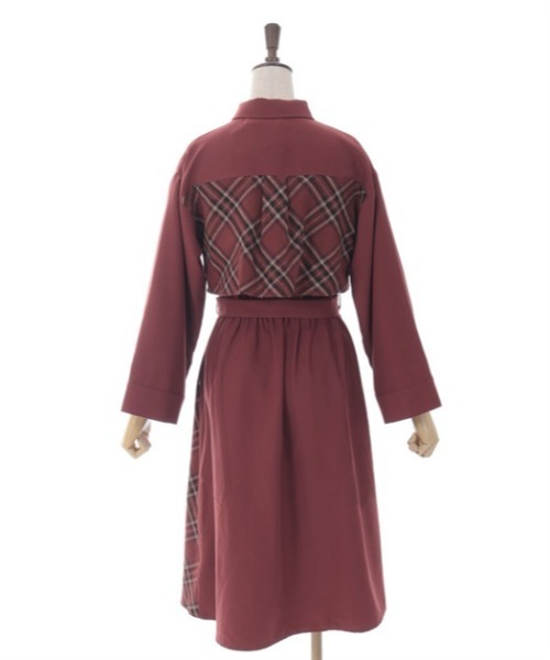 axes femme（アクシーズファム）の「起毛チェックバイカラーワンピース（ワンピース・レディース・レッド/ネイビー/ブラック・FREE）」の20枚目の写真