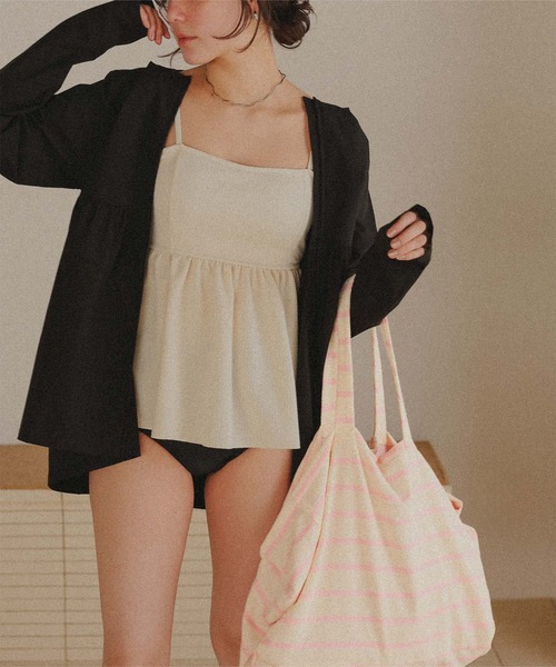 titivate（ティティベイト）の「パイル地ビッグトートバッグ（トートバッグ・レディース・ベージュ系その他/ホワイト系その他/ブルー系その他/ブルー系その他2/ピンク系その他/オレンジ/ライトブルー・FREE）」の13枚目の写真