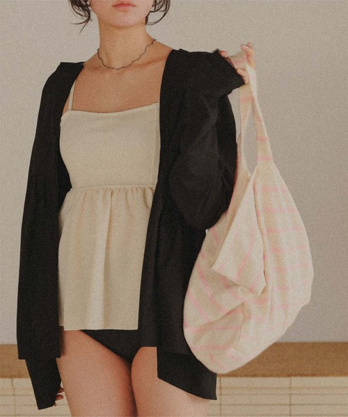 titivate（ティティベイト）の「パイル地ビッグトートバッグ（トートバッグ・レディース・ベージュ系その他/ホワイト系その他/ブルー系その他/ブルー系その他2/ピンク系その他/オレンジ/ライトブルー・FREE）」の16枚目の写真