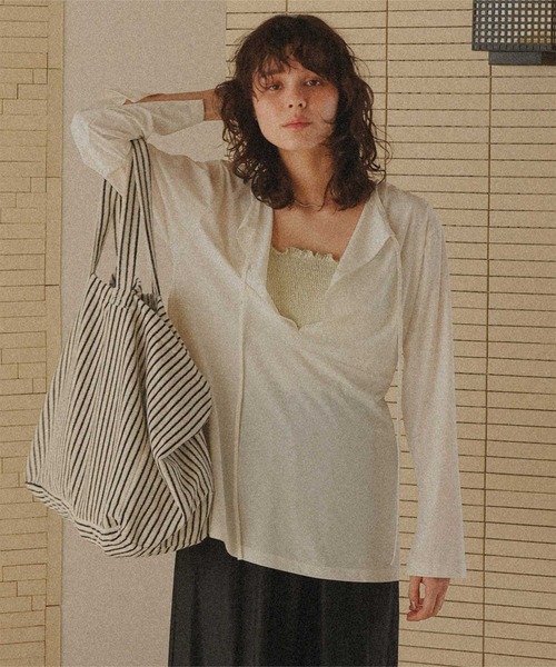 titivate（ティティベイト）の「パイル地ビッグトートバッグ（トートバッグ・レディース・ベージュ系その他/ホワイト系その他/ブルー系その他/ブルー系その他2/ピンク系その他/オレンジ/ライトブルー・FREE）」の10枚目の写真