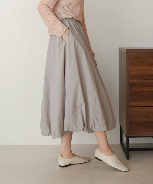 Bab（バブ）の「バルーンスカート（スカート・レディース・オフホワイト/グレー/ブラック/ベージュ・MEDIUM）」の7枚目の写真