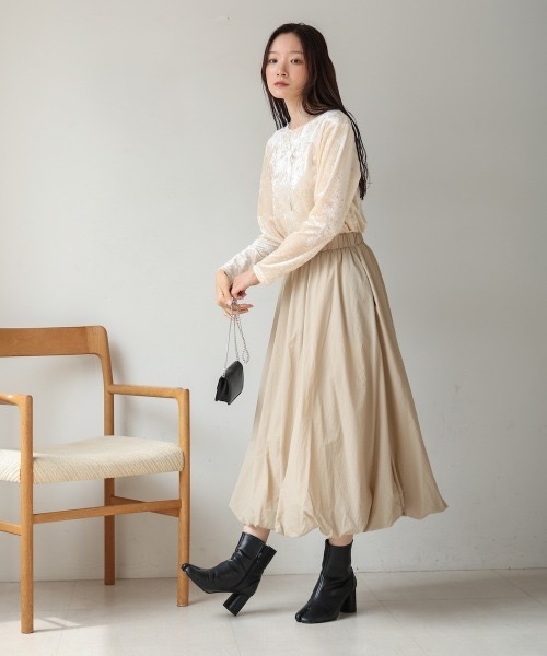 Bab（バブ）の「バルーンスカート（スカート・レディース・オフホワイト/グレー/ブラック/ベージュ・MEDIUM）」の18枚目の写真