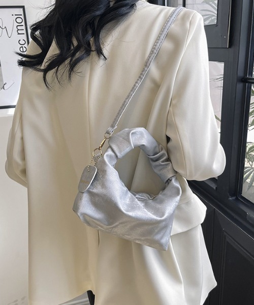 Teem Store(チームストア)の「2WAYギャザーバッグ(ショルダーバッグ・レディース・ブラック/ホワイト/シルバー/ピンク・F)」の22枚目の写真