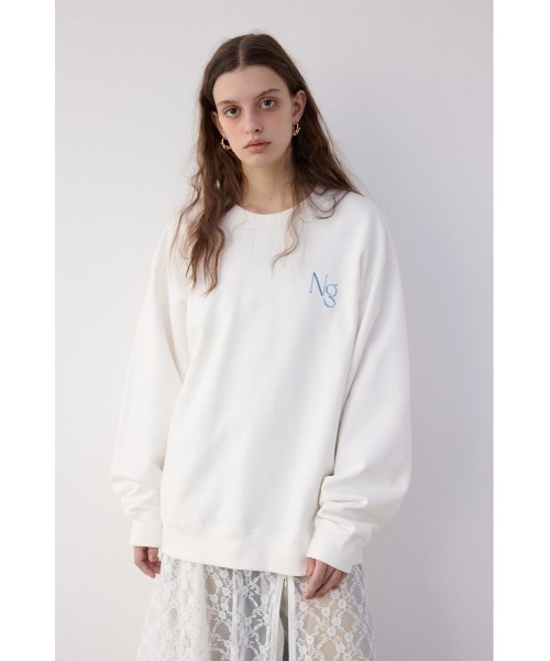 SLY(スライ)の「Ngm.S LOGO SW TOPS ナゴミ スライ ロゴ スウェット トップス トレーナー(スウェット・レディース・ライトブルー/ブラック/アイボリー/杢グレー・FREE)」の6枚目の写真