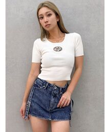 GYDA | GD bijou MOLDハーフスリーブニットトップス(ニット/セーター)