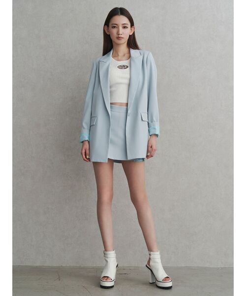 GYDA(ジェイダ)の「GD bijou MOLDハーフスリーブニットトップス(ニット/セーター・レディース・スカイブルー/ブラック/オフホワイト/ピンク・FREE)」の7枚目の写真