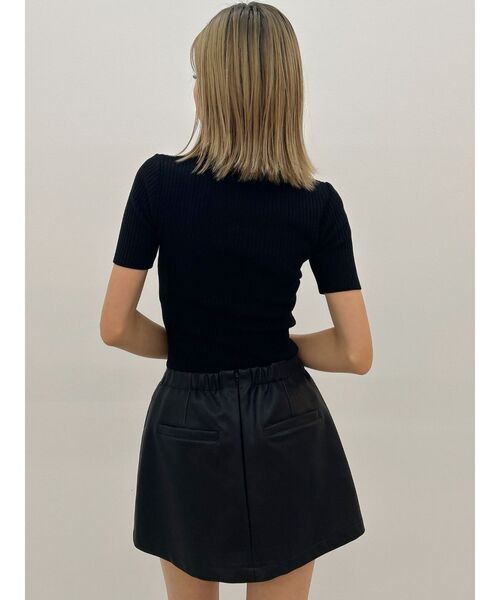 GYDA(ジェイダ)の「GD bijou MOLDハーフスリーブニットトップス(ニット/セーター・レディース・スカイブルー/ブラック/オフホワイト/ピンク・FREE)」の12枚目の写真