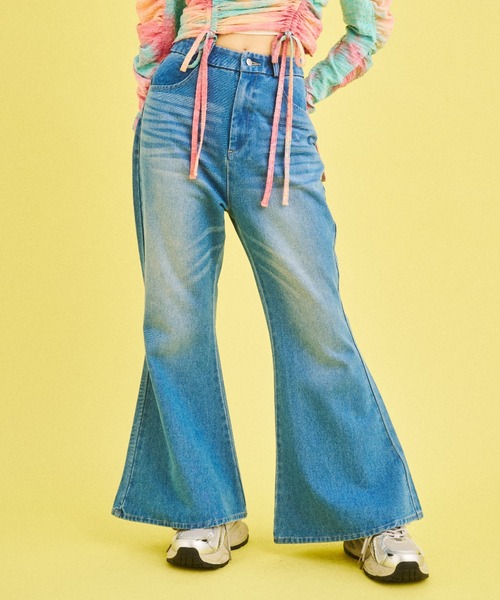 What Is Heart(ワットイズハート)の「flare denim pants- フレア デニム パンツ -(デニムパンツ・レディース・ブラック/サックスブルー・MEDIUM/SMALL)」の18枚目の写真