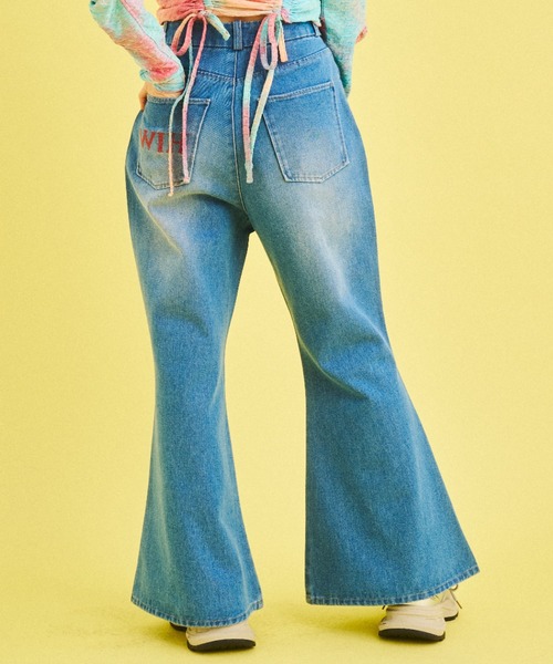 What Is Heart(ワットイズハート)の「flare denim pants- フレア デニム パンツ -(デニムパンツ・レディース・ブラック/サックスブルー・MEDIUM/SMALL)」の19枚目の写真