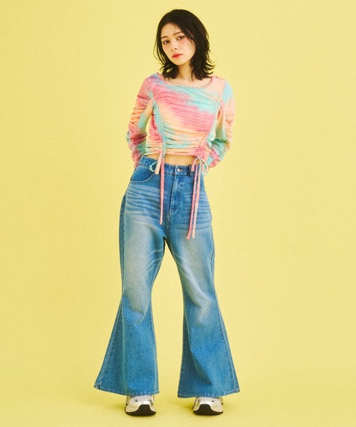 What Is Heart(ワットイズハート)の「flare denim pants- フレア デニム パンツ -(デニムパンツ・レディース・ブラック/サックスブルー・MEDIUM/SMALL)」の21枚目の写真