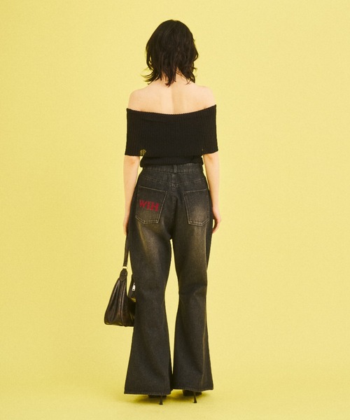 What Is Heart(ワットイズハート)の「flare denim pants- フレア デニム パンツ -(デニムパンツ・レディース・ブラック/サックスブルー・MEDIUM/SMALL)」の16枚目の写真