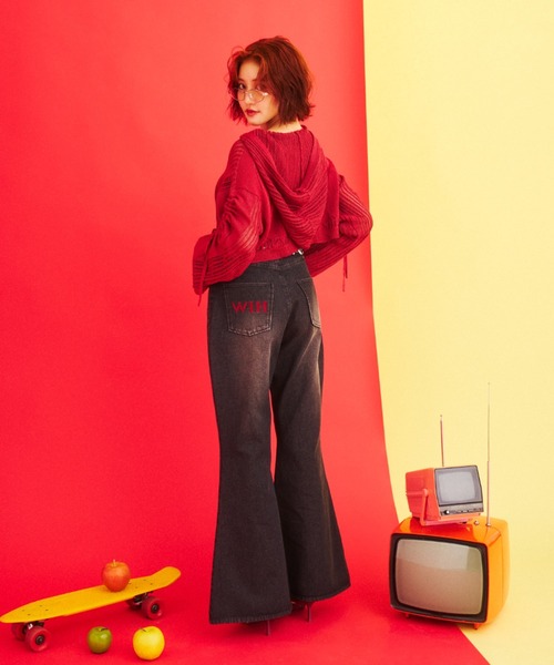 What Is Heart(ワットイズハート)の「flare denim pants- フレア デニム パンツ -(デニムパンツ・レディース・ブラック/サックスブルー・MEDIUM/SMALL)」の6枚目の写真