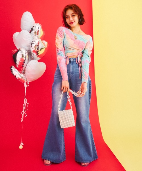 What Is Heart(ワットイズハート)の「flare denim pants- フレア デニム パンツ -(デニムパンツ・レディース・ブラック/サックスブルー・MEDIUM/SMALL)」の9枚目の写真