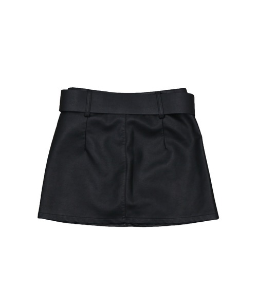 JilLA(ジルア)の「Faux Leather Wide Belt Mini Skirt / フェイクレザーワイドベルトミニスカート(スカート・レディース・ブラック・2/1)」の5枚目の写真