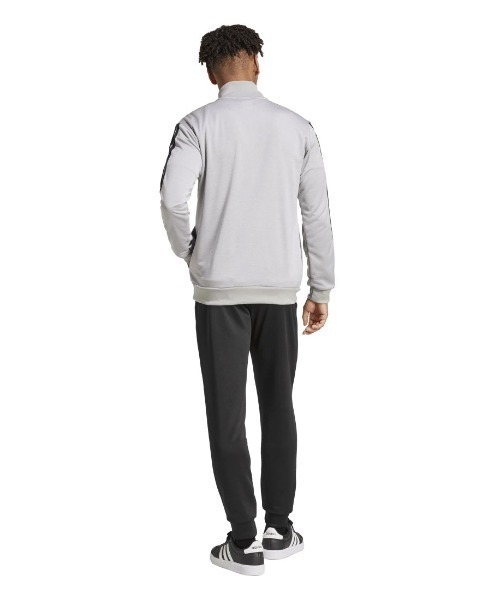 adidas(アディダス)の「アディダス adidas ベーシック スリーストライプス フレンチテリー トラックスーツ(ジャージ・メンズ・グレー/ブラック・LL/3L/S/M/L)」の4枚目の写真