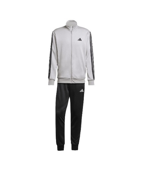 adidas(アディダス)の「アディダス adidas ベーシック スリーストライプス フレンチテリー トラックスーツ(ジャージ・メンズ・グレー/ブラック・LL/3L/S/M/L)」の11枚目の写真