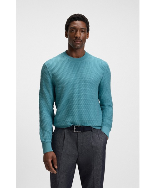 コットン セーター ミックスストラクチャー（ニット/セーター）｜BOSS