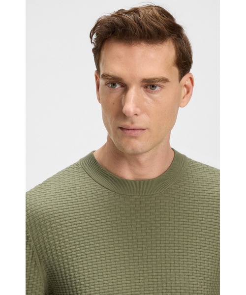 コットン セーター ミックスストラクチャー（ニット/セーター）｜BOSS