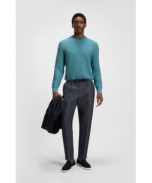 コットン セーター ミックスストラクチャー（ニット/セーター）｜BOSS