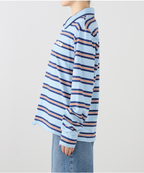 glowny TERRY PK LONG SLEEVE ストライプ ポロシャツ Glowny - TERRY PK LONG SLEEVE | HBX - Globally Curated