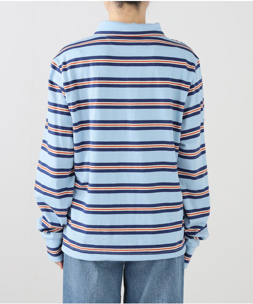 GLOWNY ストライプ 長袖ポロシャツ M GLOWNY/グロウニー TERRY PK LONG SLEEVE（ポロシャツ）｜GLOWNY
