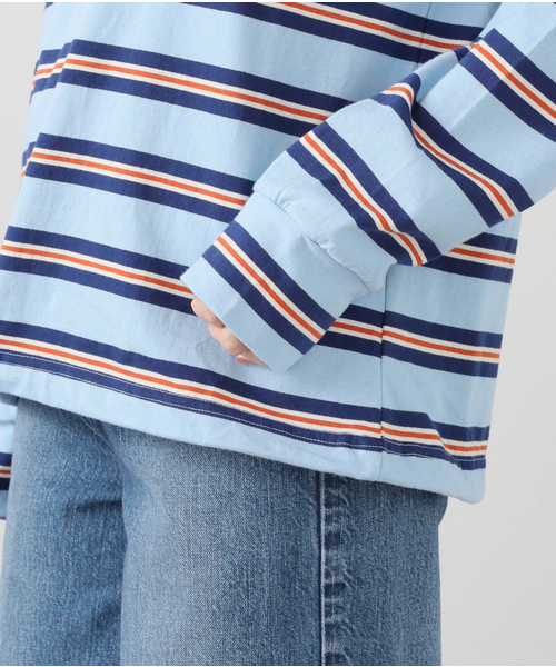 GLOWNY ストライプ 長袖ポロシャツ M GLOWNY/グロウニー TERRY PK LONG SLEEVE（ポロシャツ）｜GLOWNY